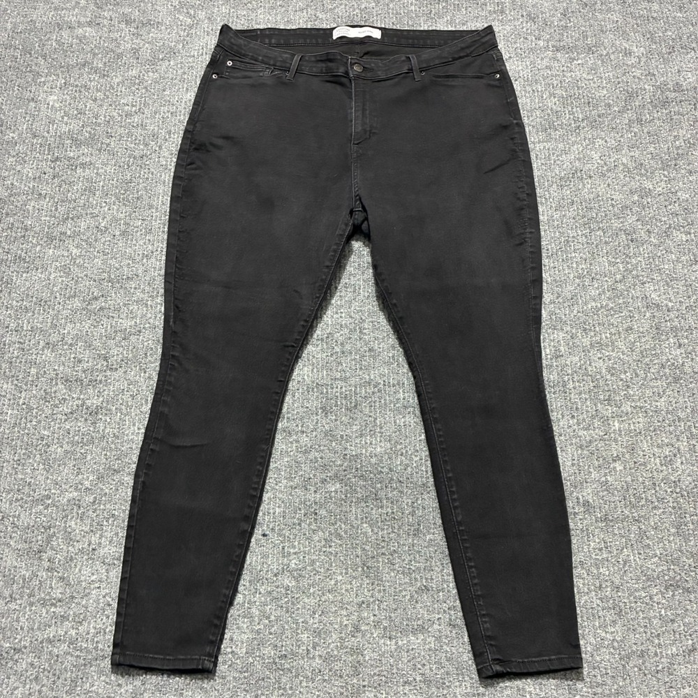 Levis Signature Womens Mid Rise Skinny Jeans 20M Black Denim Casual Stretch